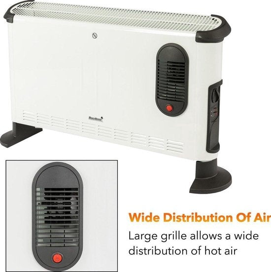 Perel Radiateur convecteur, intérieur, trois niveaux de chaleur, ventilateur turbo, 3000 W
