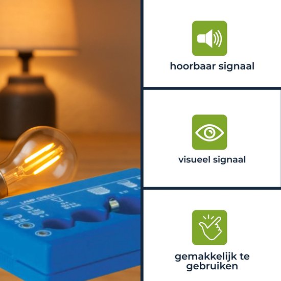 Testeur de lampes Velleman VTTEST8 - Indicateur sonore et visuel - Universel