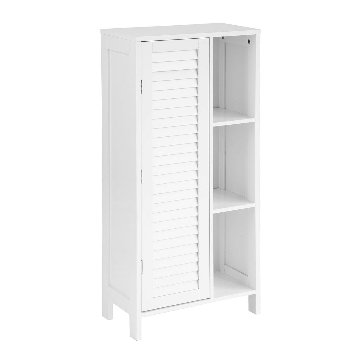 SoBuy Meuble de rangement pour salle de bains - 1 porte - 48 x 24 x 96 cm - Blanc