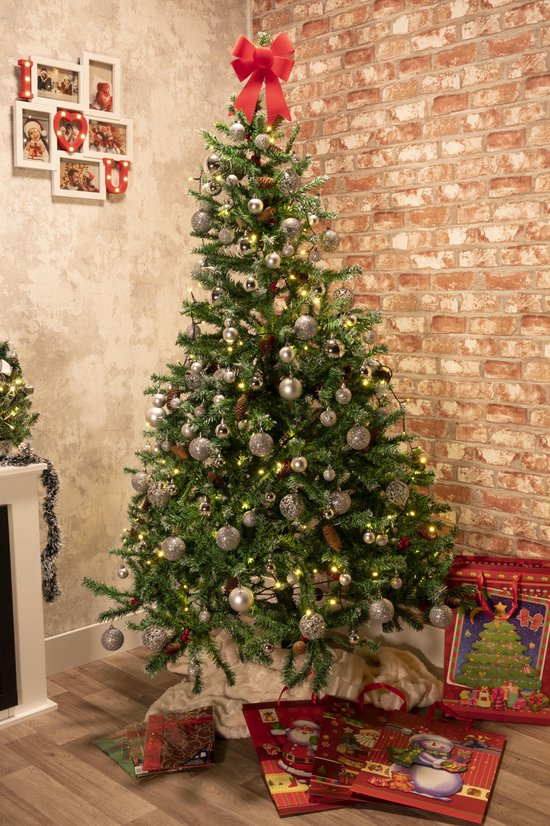 Cadeaux de Noël Sapin de Noël Empire Epicéa avec neige et pommes de pin - 180 cm - 708 bourgeons