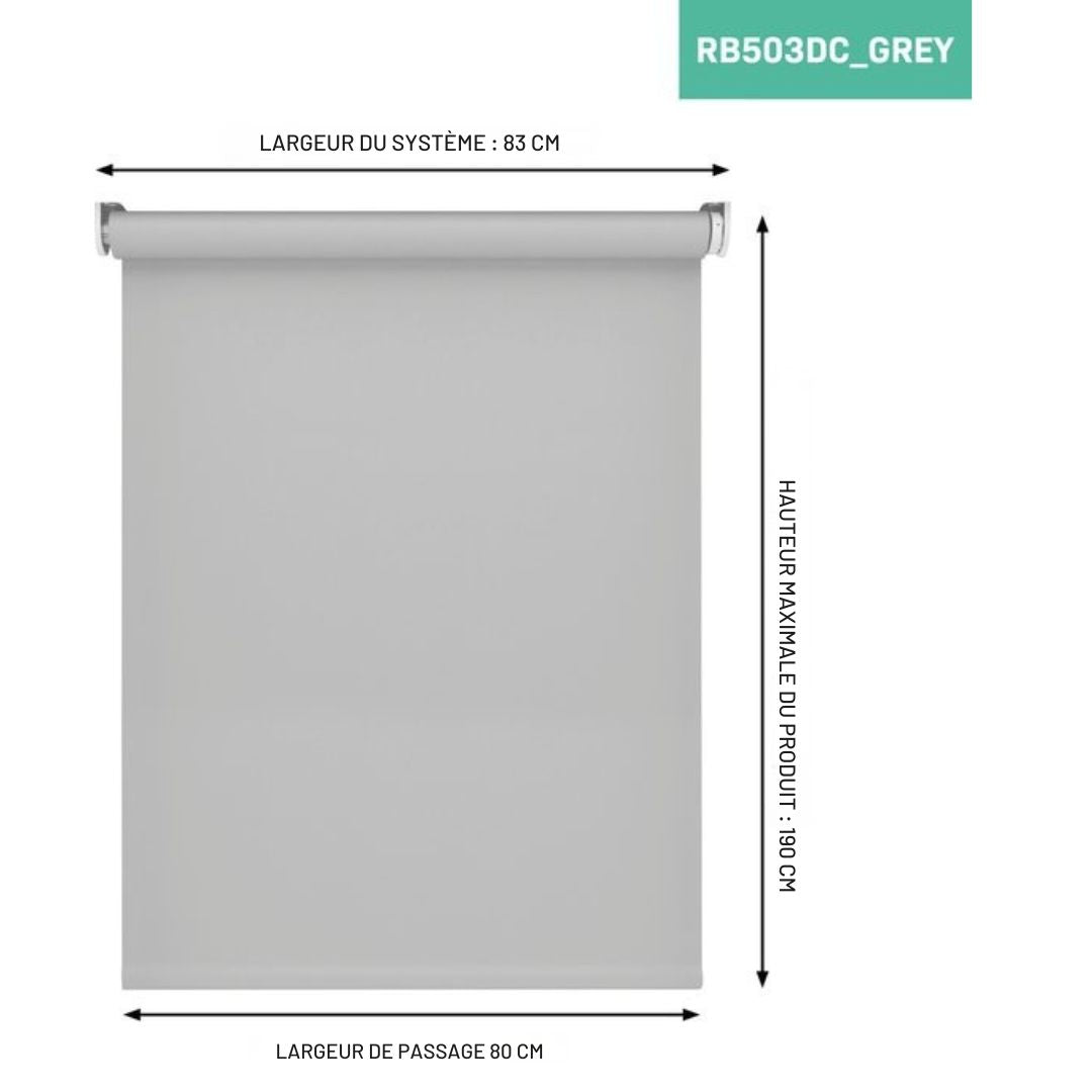 Store électrique VONROC SMART BLINDS - Extension - 80 x 190 - Sans télécommande ni câble de chargement - Gris