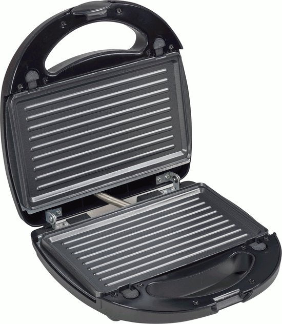 Appareil à croque-monsieur Bestron - ASM8010 - 760 W - 3-en-1 : croque-monsieur, gaufres et grillades - Revêtement antiadhésif - Gris - Garantie 5 ans