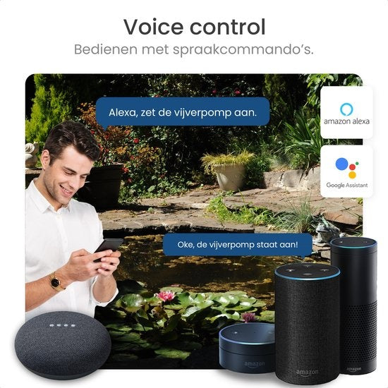 Gologi Outdoor smart plug - Prise intelligente - IP44 - Horloge & Compteur d'énergie - WIFI - Google Home & Amazon Alexa - Noir