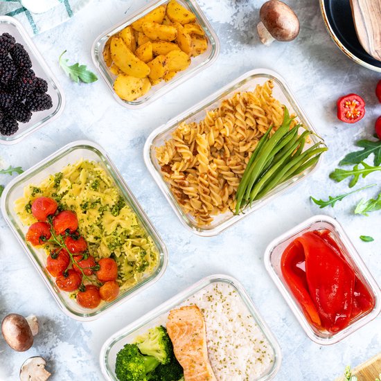 Stosh Meal Prep Trays - Plateaux fraîcheur - Plateaux congélation - Etanches à l'air - 10 pièces - 1L - Sans BPA - Verre