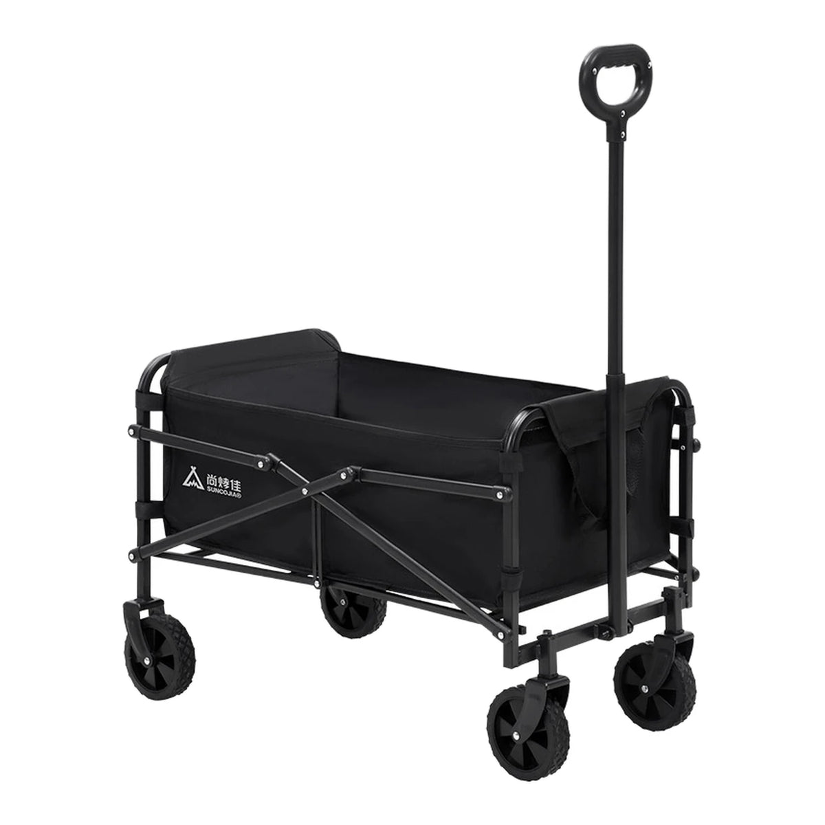 SUNCOJIA Chariot pliable à roulettes, noir, 80 x 46 cm