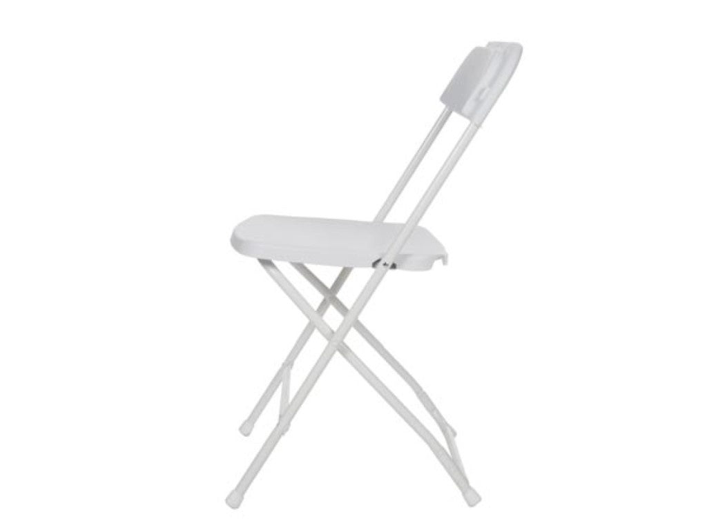 Chaise pliante Perel, pliable, résistant aux intempéries, max. 120 kg, blanc