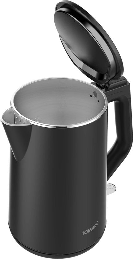Tomado TWK1708B - Bouilloire - 1,7 litres - Double paroi - 2200 watts - Sans BPA - Noir mat
