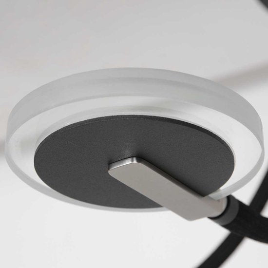 Plafonnier Turound 3375ZW – Lampe design noire avec verre, 91,5 cm, orientable et inclinable, Steinhauer, LED, à intensité variable, 5 000 lumens