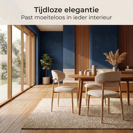 Chaises de salle à manger Bayt Japandi - Lot de 2 - Beige