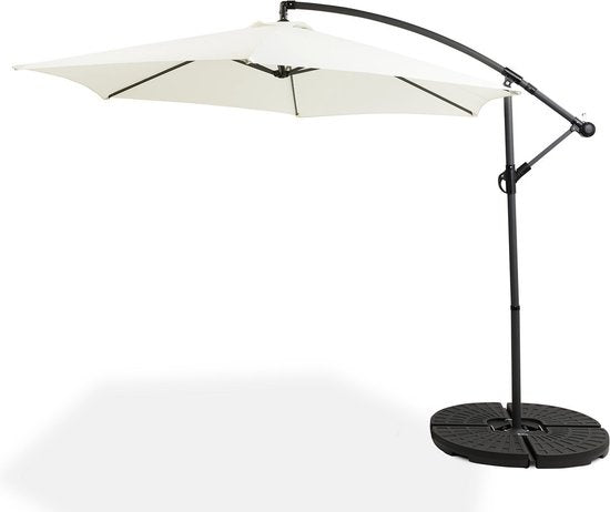 LIFA GARDEN Dalles de lestage remplissables - Socle pour parasol suspendu en noir - Peut être rempli de sable ou d'eau jusqu'à 50 kg - Résiste aux intempéries - 100 x 100 x 8 cm