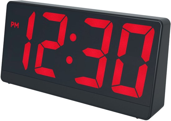 Réveil numérique Caliber - Réveils numériques - Durée de la fonction « snooze » réglable - Réveil - Écran à luminosité réglable - Horloge numérique pour chambre à coucher - Chargeur USB