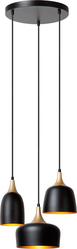 Lucide CHAYANNE - Suspension - Ø 30 cm - 3xE14 - Noir
