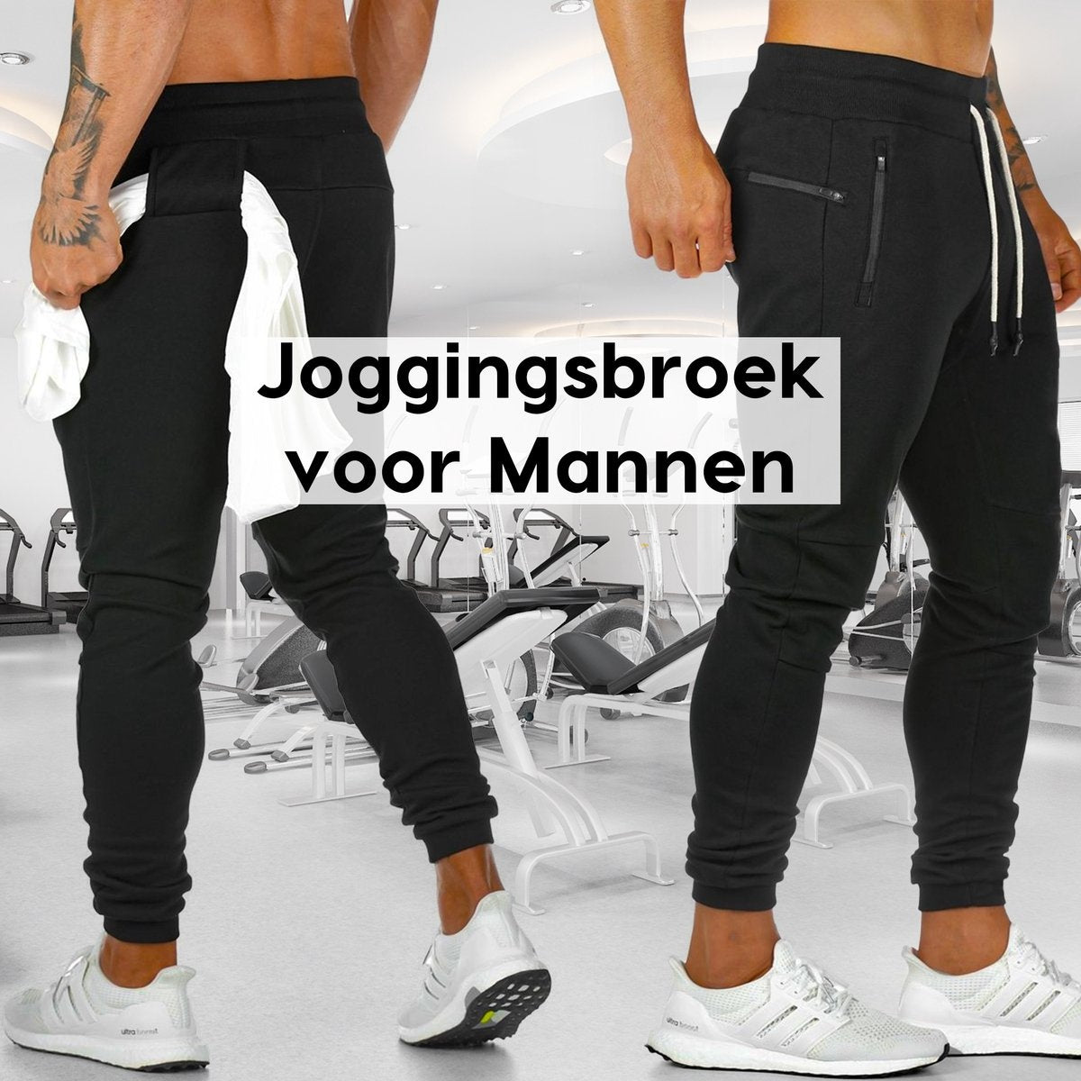MW® - Pantalon de survêtement homme - Pantalon de survêtement homme - Pantalon de sport long - Pantalon avec poches - Taille L