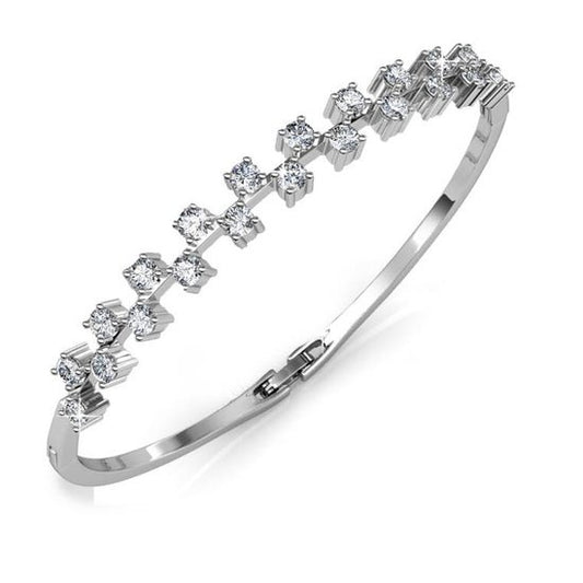 Yolora - Bracelet femme - Longueur 22 cm & cristaux Kalpa Camaka - Avec plaquage or blanc 18k et boîte cadeau de luxe - Pour cadeaux et occasions spéciales - Argent plaqué or blanc 18k