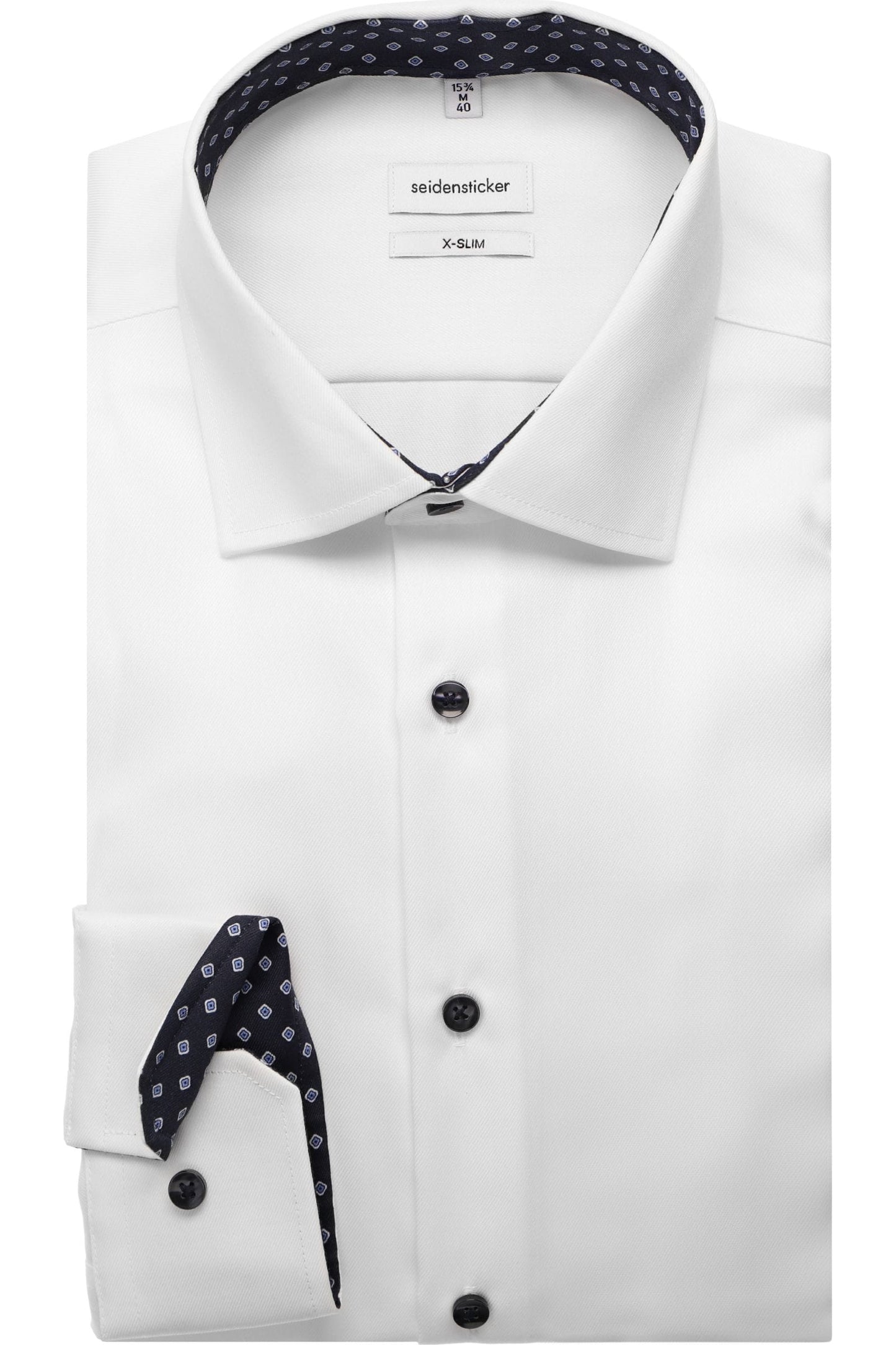 Seidensticker - New Kent Business Shirt - Slim Fit & Iron Free - White - Size 43