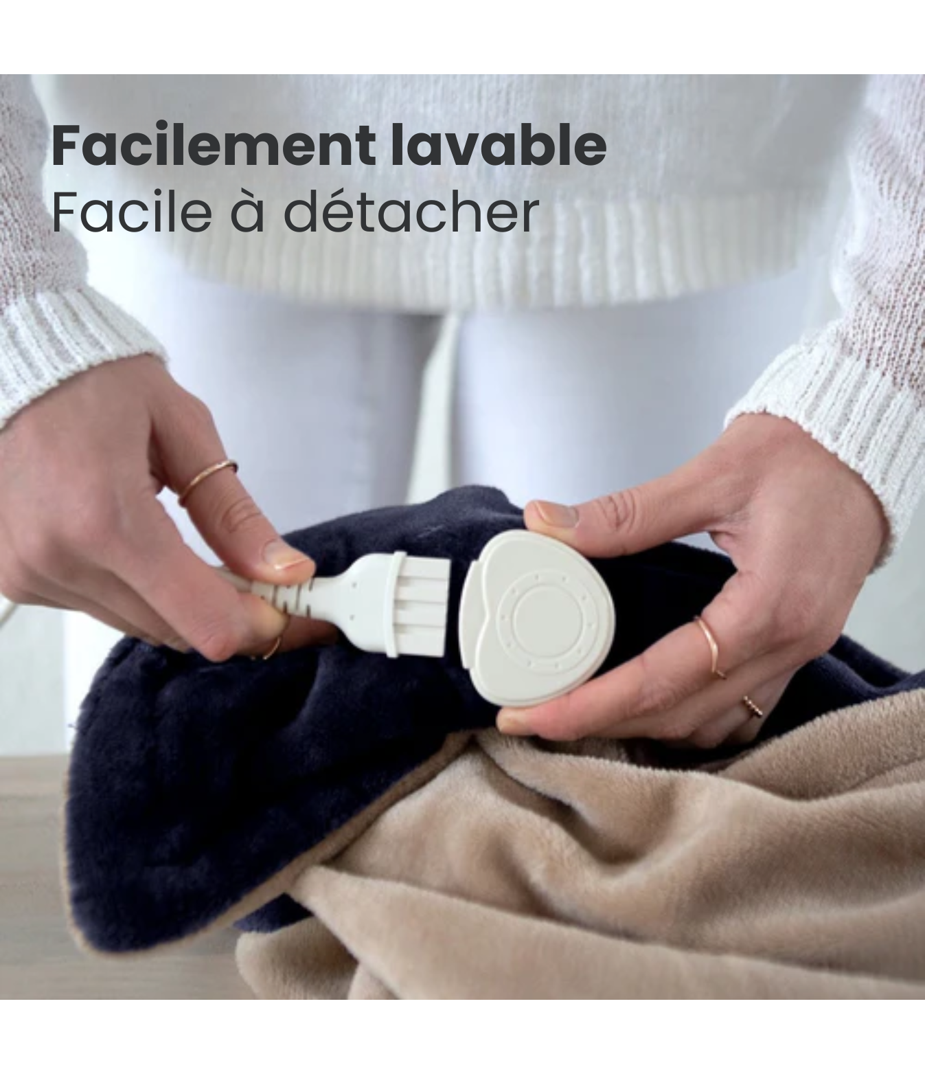 Couverture chauffante électrique - Auronic - 3 niveaux de chauffe avec minuterie - 160 x 120cm - bleu nuit