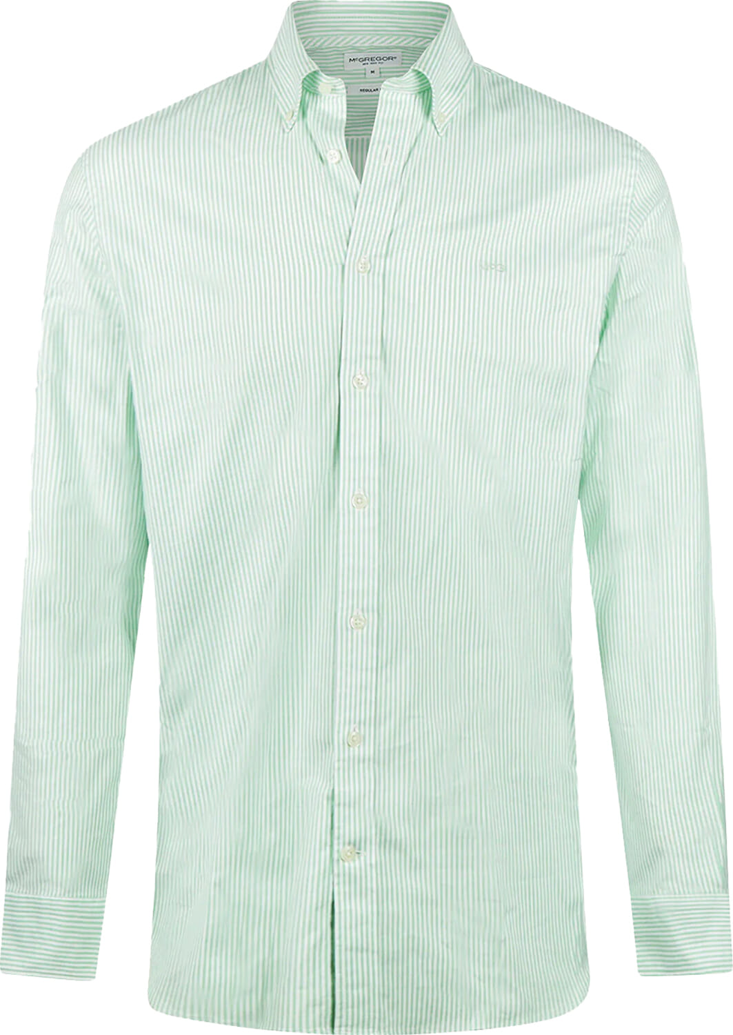 Chemise homme McGregor - Stretch Oxford - Little Stripe - Light Green - Regular Fit - Long Sleeve