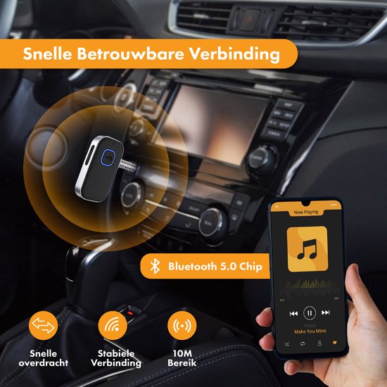 Récepteur Bluetooth - 16 heures sans fil - BT 5.0 - 3.5MM AUX - Récepteur Bluetooth - Récepteur Bluetooth voiture