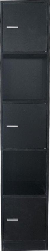 Meuble colonne salle de bain - meuble de rangement salle de bain chambre ou couloir - hauteur 180 cm - noir