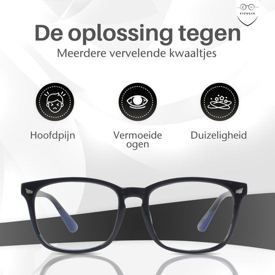 LC Eyewear Lunettes d'ordinateur - Lunettes à lumière bleue - Lunettes d'affichage - Design - Unisexe - Noir