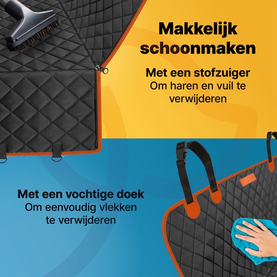Tapis pour chien Jake et Jacky Siège arrière et coffre de la voiture - Tapis pour chien - Tapis pour chien - Housse de protection pour la voiture - Laisse pour chien, laisses suspendues et sac de rangement inclus