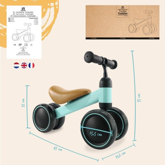 Scooter pour enfants - LifeGoods TurboToddler Balance Bike - Jouets à partir de 1 an - Vert Menthe