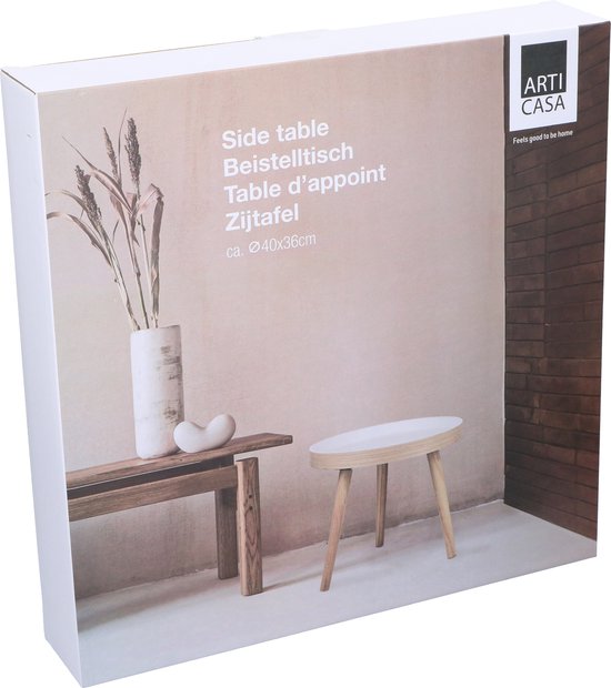 Table d'appoint ronde Arti Casa Ø 40 x 36 cm - Table basse ronde moderne - Petite table d'appoint ou table de chevet - Petite table compacte pour le salon ou la chambre à coucher - Bois