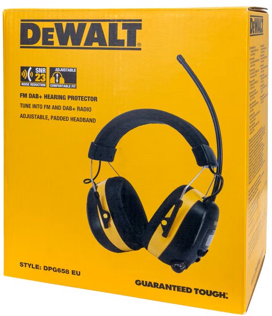 DeWalt DPG658-EU - Casque antibruit - FM - DAB+ - AUX - Batterie - Écran électronique