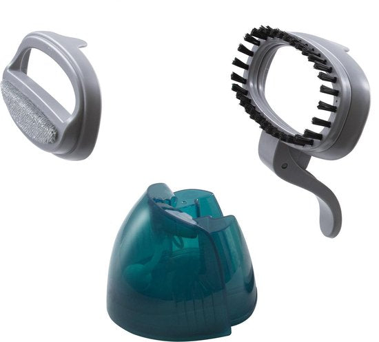 Tomado TSH1201W - Défroisseur linge - Défroisseur mains - Démêleur - Nettoyeur vapeur - 2 brosses incluses - Blanc/turquoise
