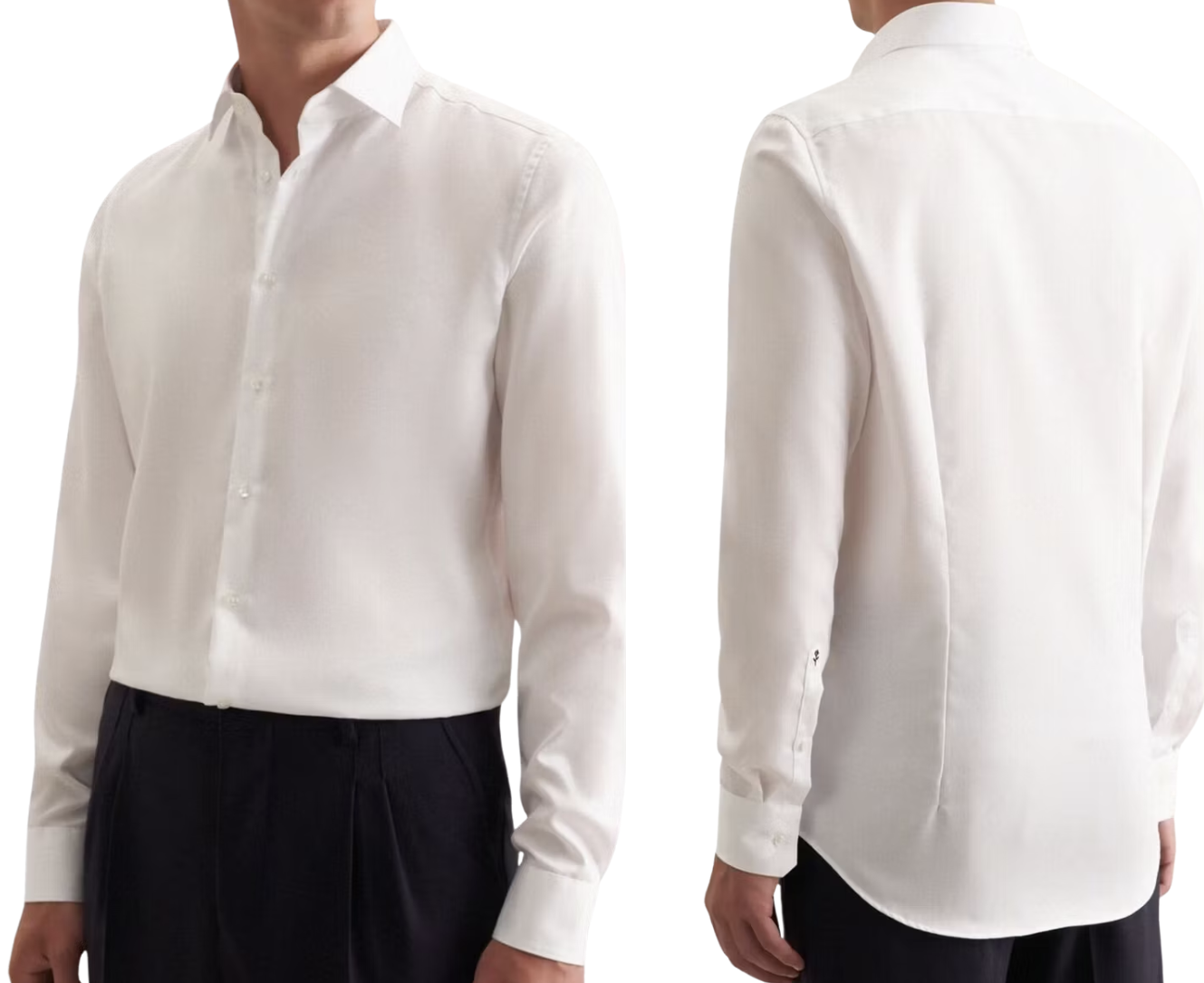 Seidensticker Shirt - Blanc - Taille 45 - Manches extra longues - Col New Kent - 100% coton