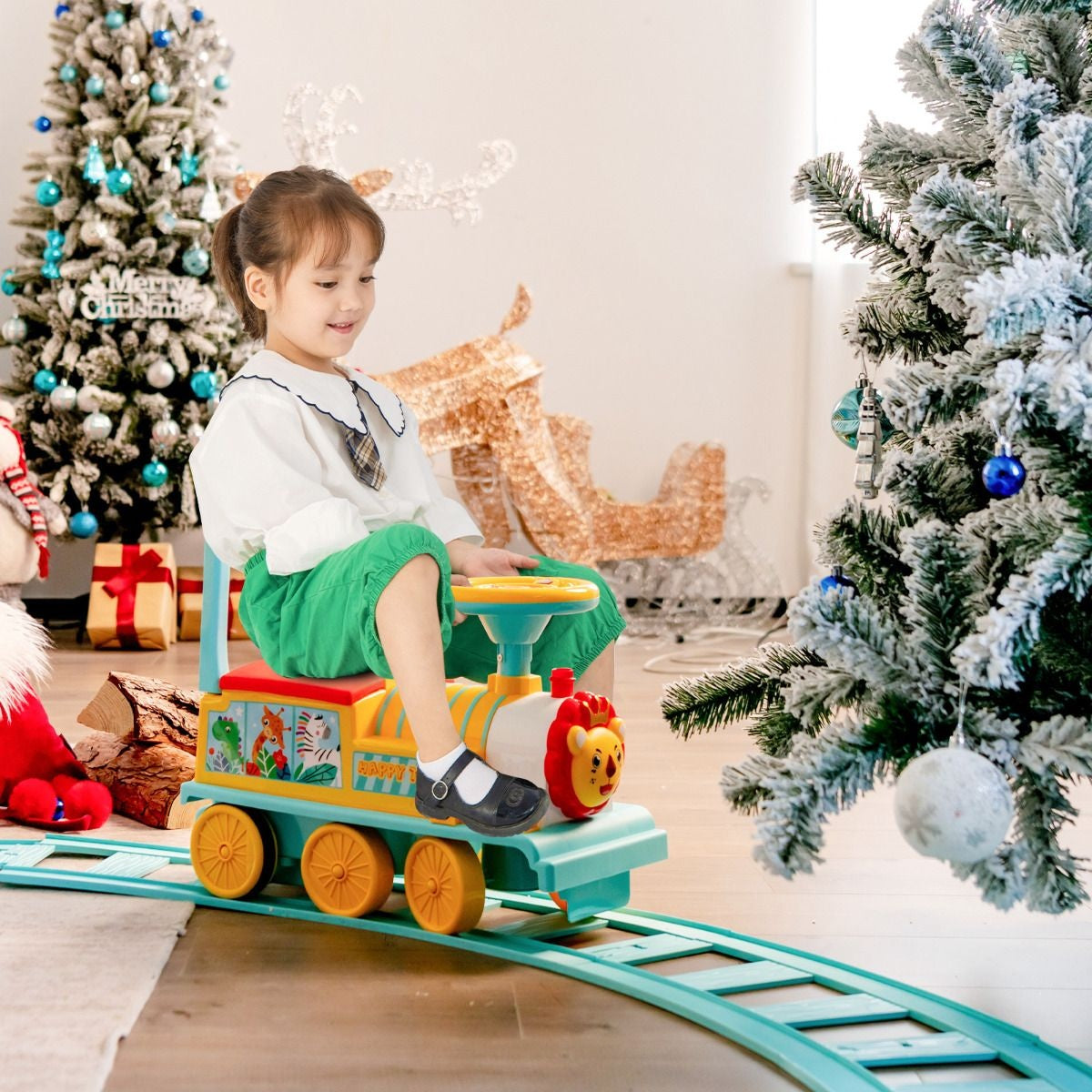 Train électrique pour enfants Coast 6V avec 16 rails pour les enfants de 3 ans et plus