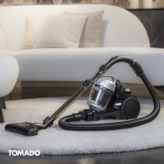 Tomado TVC2001B - Aspirateur sans sac - 2 litres - Sans sac - Filtre HEPA 12 - Léger - Noir