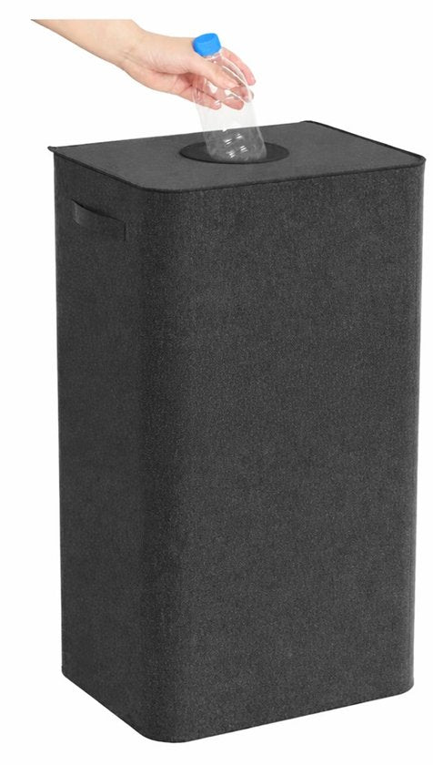 Conteneur à consignes Ceruzo – 100 L – Avec sac amovible pour bouteilles vides – Pliable – Noir