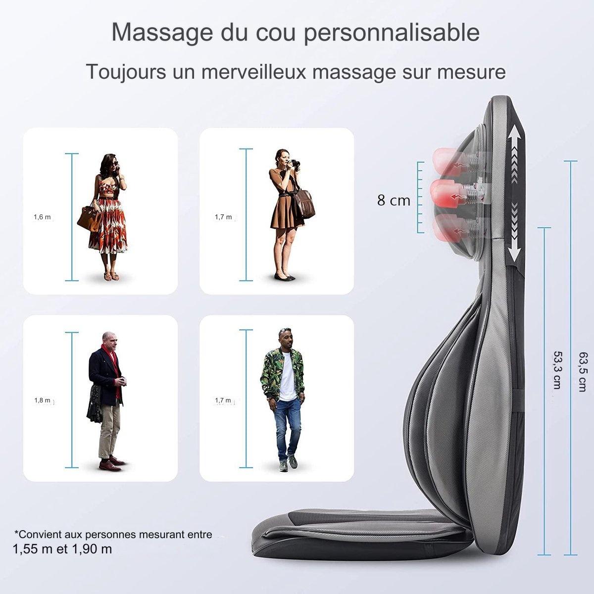 Fauteuil de massage Shiatsu - Lifeproducts - Chauffage infra-rouge - Vibration - Compression d'air - noir