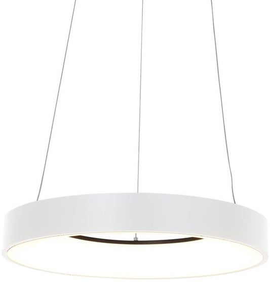 Suspension Ringlede 2695W blanche, ronde, 48 cm, hauteur réglable électriquement, en plastique et métal, Steinhauer Modern