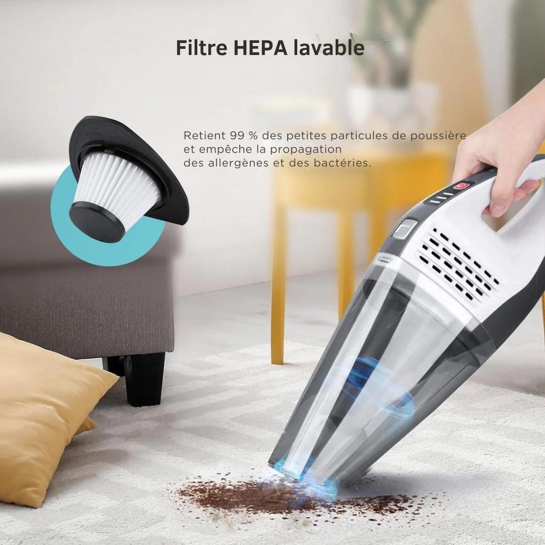 Filtres LifeGoods Portable HEPA - 2 pièces - Pour l'aspirateur à main LG958 - blanc