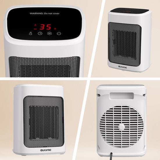 Auronic Fan Heater Digital - Chauffage céramique - Portable - Chauffage 2000W - Blanc