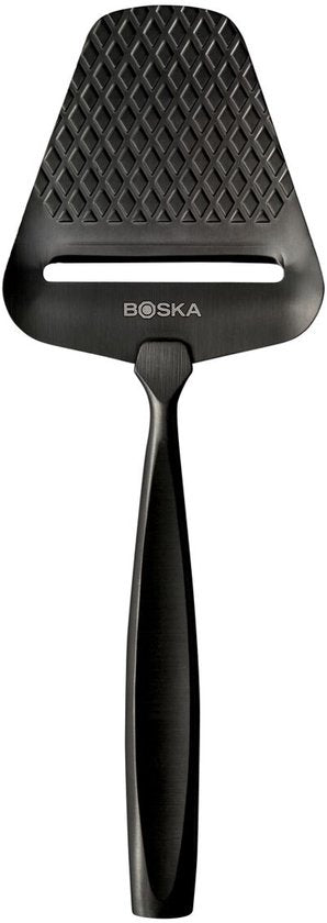 Boska Trancheur de fromage Monaco+ foncé - Trancheur de fromage design - Trancheur de fromage à pâte dure - Trancheur de fromage foncé - acier inoxydable - Trancheur de fromage lavable au lave-vaisselle - Conseil cadeau - Ustensiles de cuisine - Accessoir
