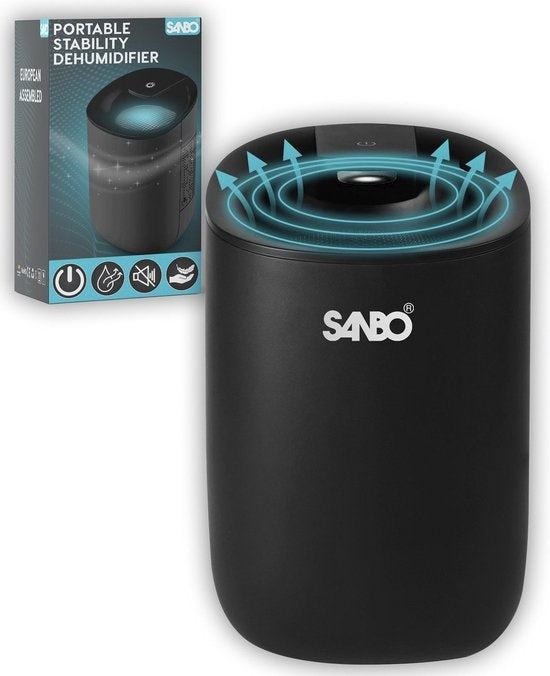 Erikssøn Déshumidificateur - Noir - Extrêmement Silencieux - 600ml/jour - Convient pour la Maison / Chambre à Coucher & Salle de Bain