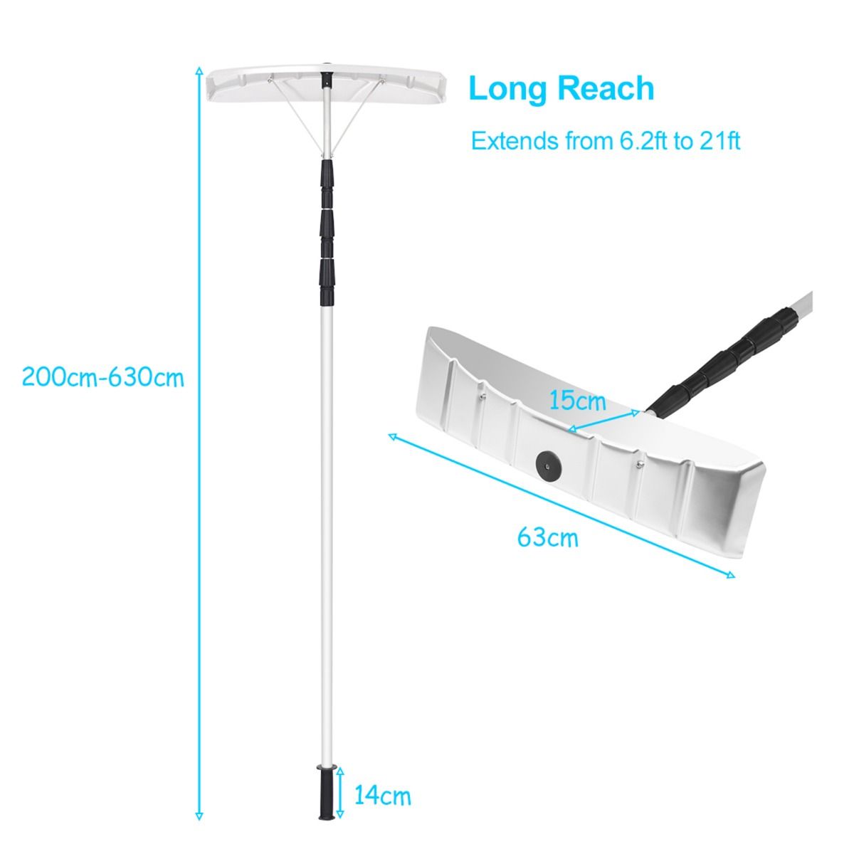 Déneigeuse Coast pour toits - Télescopique - 190 - 640 cm