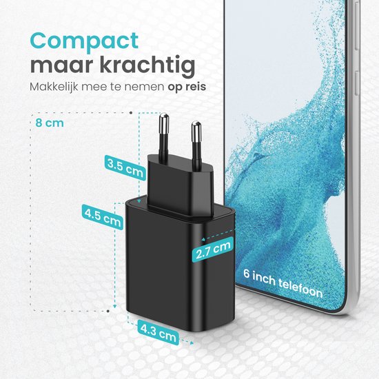 Wurk - Adaptateur pour chargeur rapide - Convient à Samsung - Chargeur rapide 25W - Chargement rapide