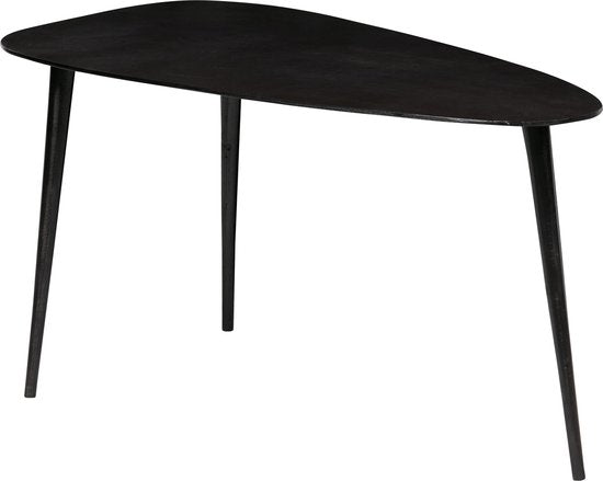 WOOOD Table d'appoint triangulaire - Métal - Nickel noir - 49x89x49 - Lot de 2