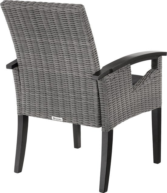 tectake® - Chaise en osier chaise de jardin chaise patio - Rosarno - gris - 404806 - poly-rattan
