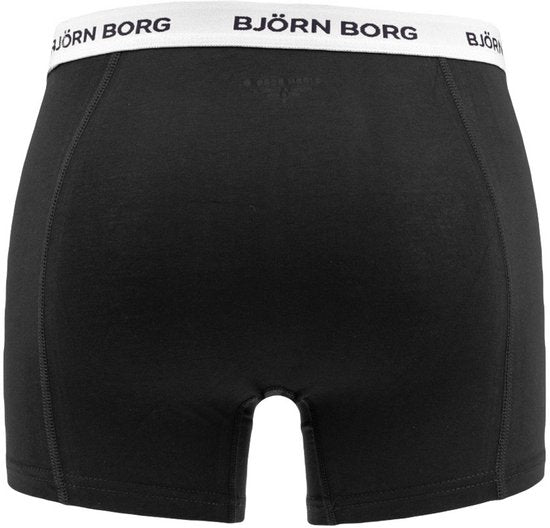 Björn Borg Cotton Stretch Boxer Shorts Men - Black/Print/Blue - 5 pièces - Pantalon homme - Boxer - Taille M