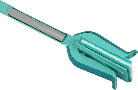 Racleur de sol Leifheit Picobello M Micro Duo avec manche - largeur de nettoyage de 33 cm - turquoise - gris