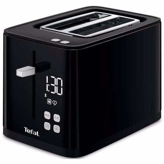 Tefal Smart & Light TL6408 - Grille-pain XL - 4 tranches de pain - Écran numérique - 7 niveaux de brunissage - Bac à miettes amovible