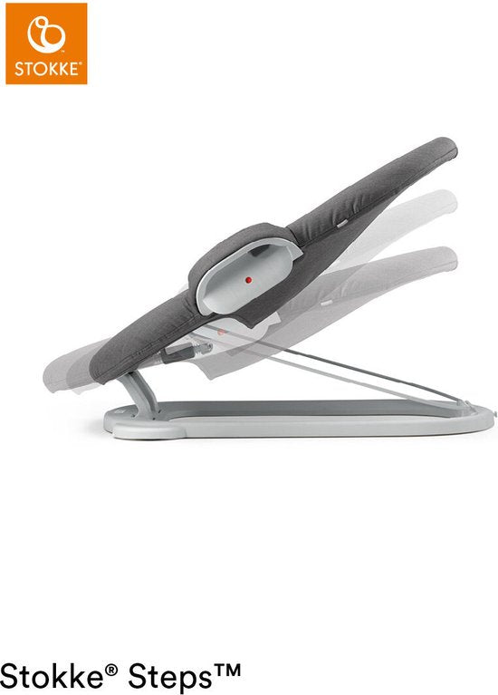 Chaise haute à bascule Stokke® Steps™ - Blanc et gris foncé