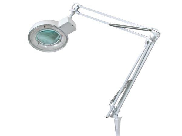 Velleman Loeplamp met klem, zwenkarm, aan/uit-schakelaar, vergroting 2.25x, voor kinderen, volwassenen, senioren, lezen, diamond painting, hobby, werken, wit