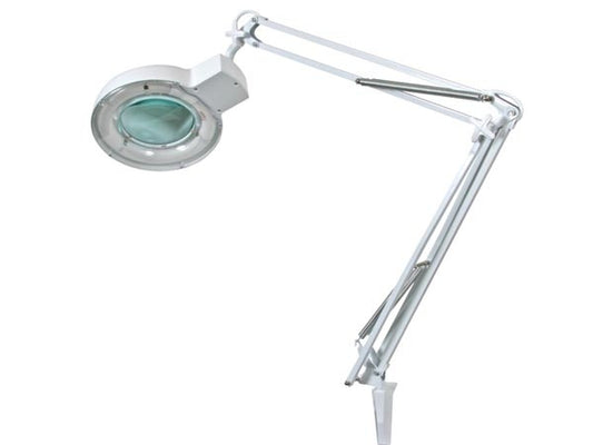 Velleman Loeplamp met klem, zwenkarm, aan/uit-schakelaar, vergroting 2.25x, voor kinderen, volwassenen, senioren, lezen, diamond painting, hobby, werken, wit