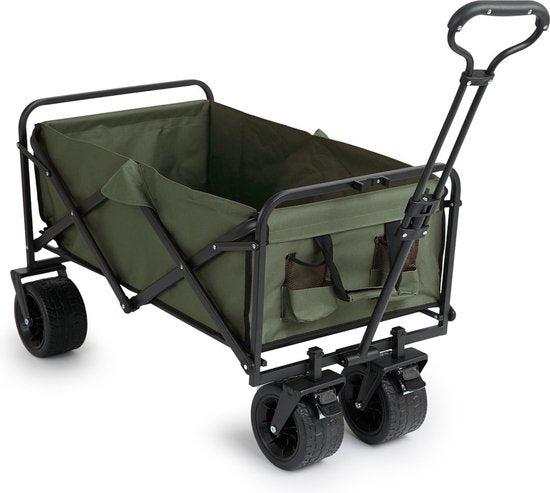 909 Chariot d'extérieur - Pliable - Capacité de charge maximale 80 KG - 100x57x99cm - Vert